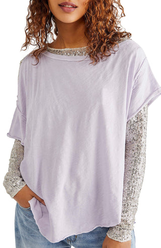 Camiseta feminina U Fancy da Free People, roxa, tamanho pequeno