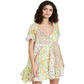 Minivestido de algodão com patchwork de flores silvestres feminino Free People, marrom, tamanho médio