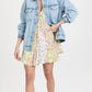 Minivestido de algodão com patchwork de flores silvestres feminino Free People, marrom, tamanho médio