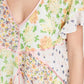 Minivestido de algodão com patchwork de flores silvestres feminino Free People, marrom, tamanho médio