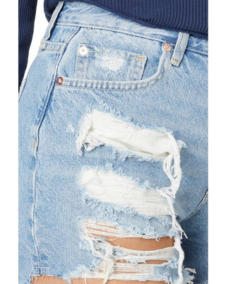 Shorts Maggie Distressed Azul Free People Feminino Tamanho 25