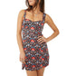 Vestido curto floral Sasha feminino Free People, preto, tamanho X-S