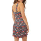 Vestido curto floral Sasha feminino Free People, preto, tamanho X-S