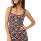Vestido curto floral Sasha feminino Free People, preto, tamanho X-S