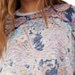 Camiseta feminina Free People Making Circles Paisley de algodão e modal, tamanho X-S