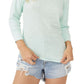 Camiseta feminina Batter Up Cotton da Free People, verde, tamanho pequeno
