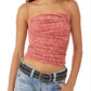 Camisola feminina Free People Sand Dunes com franjas, vermelha, tamanho médio
