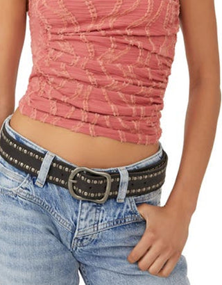 Camisola feminina Free People Sand Dunes com franjas, vermelha, tamanho médio