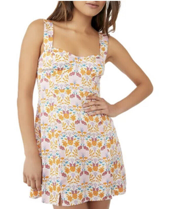 Vestido curto floral Sasha feminino Free People, branco, tamanho médio