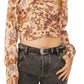 Top curto estampado Got You da Free People para mulheres, marrom, tamanho médio