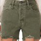Shorts jeans rasgado e cortado Makai feminino da Free People, verde, tamanho 28