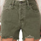 Shorts jeans rasgado com corte Makai feminino da Free People, verde, tamanho 29