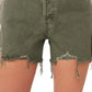 Shorts jeans rasgado com corte Makai feminino da Free People, verde, tamanho 29