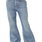 Calça jeans flare feminina New Dawn da Free People, azul, tamanho 30