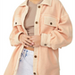 Camisa e jaqueta de lã Ruby Fleece feminina Free People, laranja, tamanho X-S
