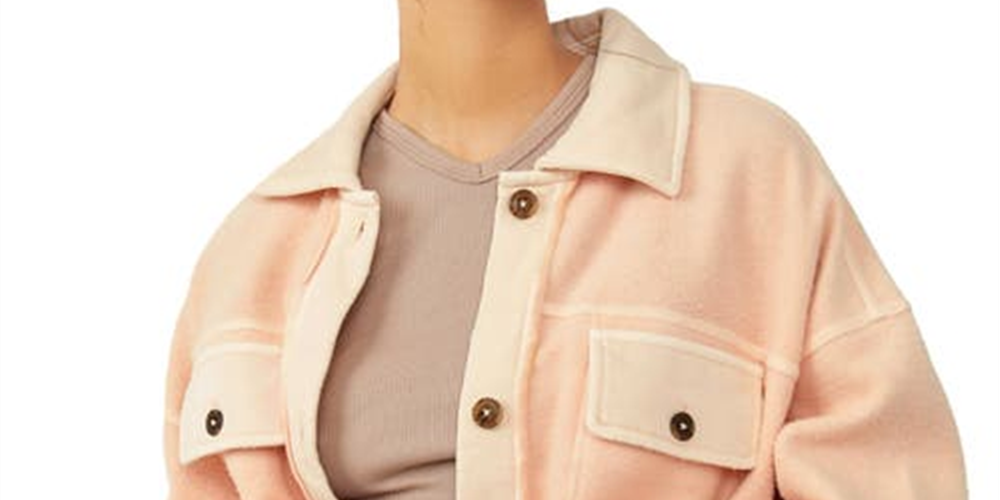 Camisa e jaqueta de lã Ruby Fleece feminina Free People, laranja, tamanho X-S