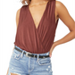 Body Coruja Noturna Free People em Noz-moscada Tamanho P
