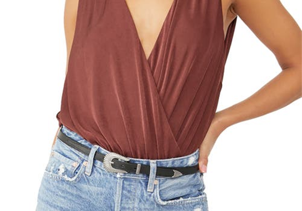 Body Coruja Noturna Free People em Noz-moscada Tamanho P