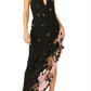 Vestido longo floral Get To You da Free People para mulheres, preto, tamanho extrapequeno