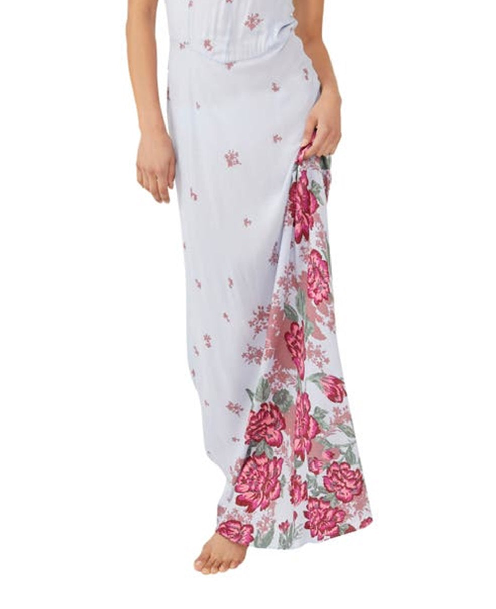 Vestido longo floral Get To You da Free People para mulheres, roxo, tamanho extragrande