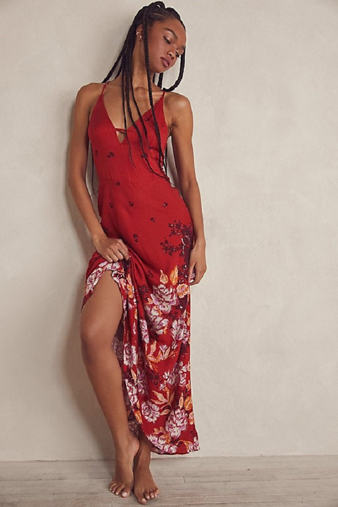 Vestido longo floral Get To You da Free People para mulheres, tamanho X-S