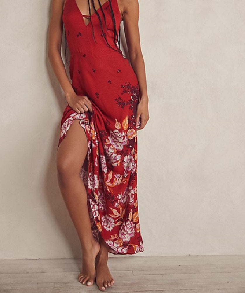 Vestido longo floral Get To You da Free People para mulheres, tamanho X-S