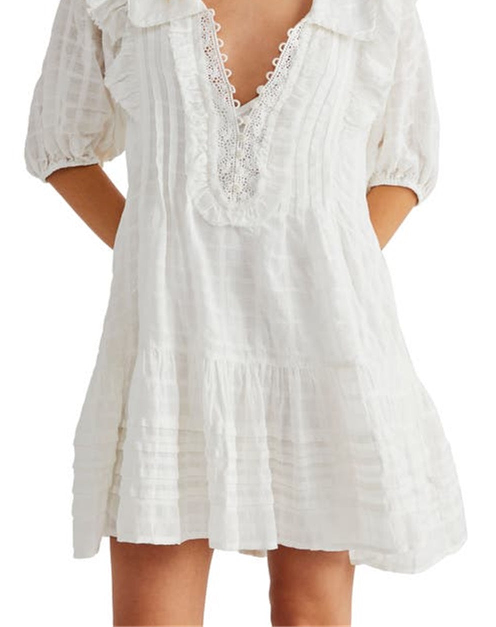Vestido curto xadrez Elora Tonal Windowpane da Free People para mulheres, tamanho XS