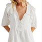 Vestido curto xadrez Elora Tonal Windowpane da Free People para mulheres, tamanho pequeno, branco