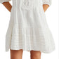 Vestido curto xadrez Elora Tonal Windowpane da Free People para mulheres, tamanho pequeno, branco