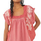 Camisa xadrez xadrez xadrez meia-lua feminina Free People vermelha tamanho grande