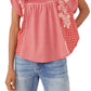 Camisa xadrez xadrez xadrez meia-lua feminina Free People vermelha tamanho grande