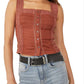 Camiseta regata Maggie Lace feminina Free People marrom tamanho X-S