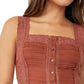 Camiseta regata Maggie Lace feminina Free People marrom tamanho X-S