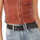 Camiseta regata Maggie Lace feminina Free People marrom tamanho X-S