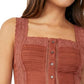 Regata Maggie Lace Feminina Free People em Casca de Coco Marrom Tamanho Grande
