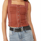 Regata Maggie Lace Feminina Free People em Casca de Coco Marrom Tamanho Grande
