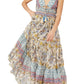 Vestido longo estampado Real Love da Free People para mulheres, cinza, tamanho grande