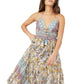 Vestido longo estampado Real Love da Free People para mulheres, cinza, tamanho grande