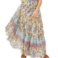 Vestido longo estampado Real Love da Free People para mulheres, cinza, tamanho grande