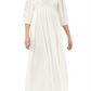 Vestido longo Wedgewood feminino Free People, branco, tamanho pequeno