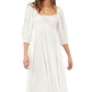 Vestido longo Wedgewood feminino Free People, branco, tamanho pequeno