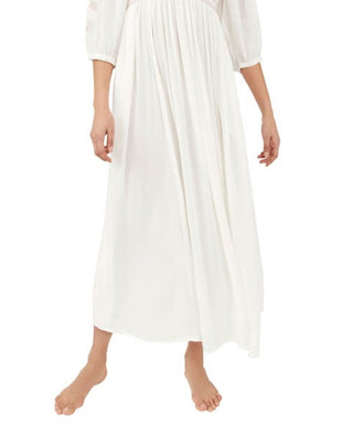 Vestido longo Wedgewood feminino Free People, branco, tamanho pequeno