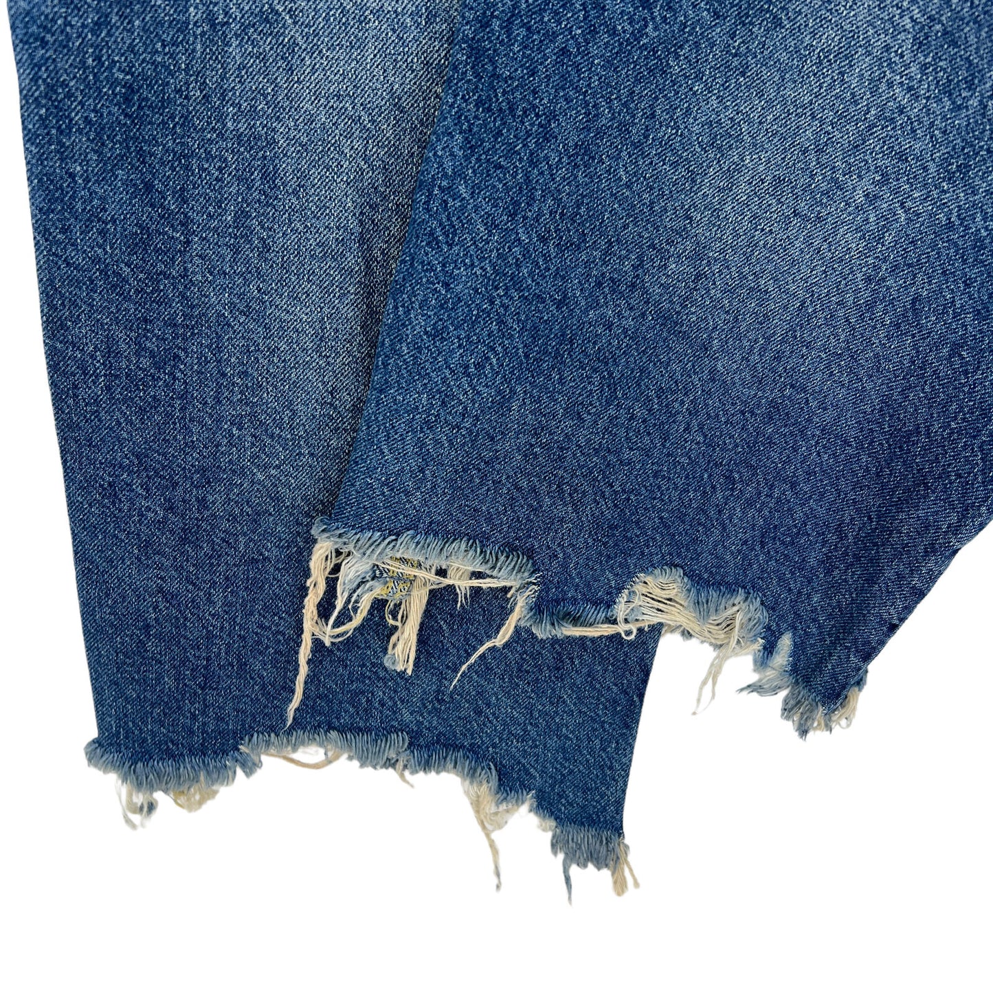 Calça jeans feminina Maggie com perna reta e tornozelo rasgado, azul, tamanho 30