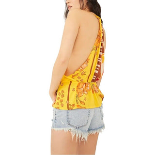 Camiseta regata Hot Tropics feminina Free People amarela tamanho grande