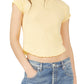 Camiseta feminina Be My Baby de algodão da Free People, amarela, tamanho P