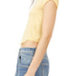 Camiseta feminina Be My Baby de algodão da Free People, amarela, tamanho P