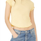 Camiseta feminina Be My Baby de algodão da Free People, amarela, tamanho P