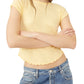Camiseta feminina Be My Baby de algodão da Free People, amarela, tamanho P