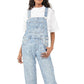 Macacão jeans feminino Ziggy da Free People, azul, tamanho grande