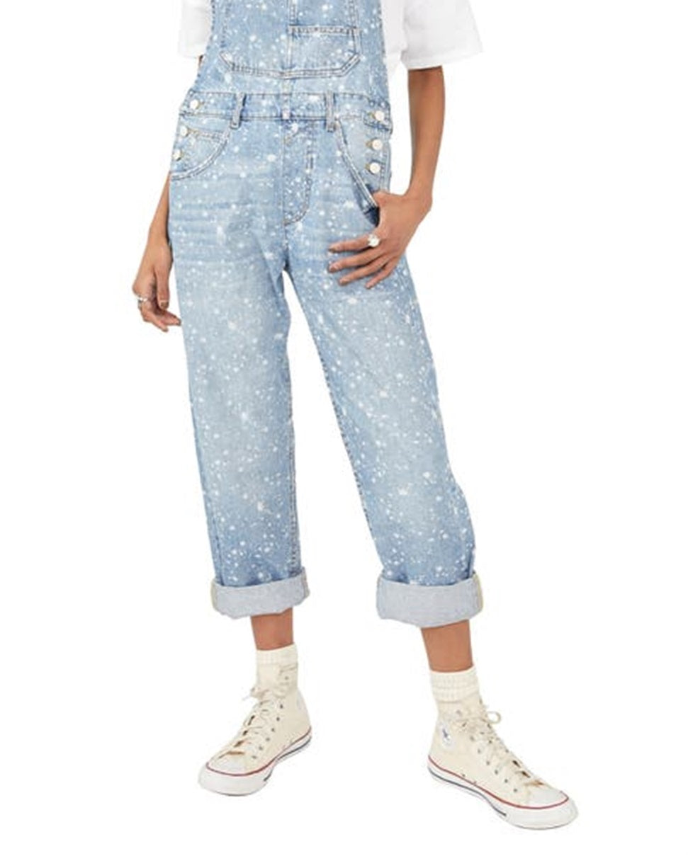 Macacão jeans feminino Ziggy da Free People, azul, tamanho grande